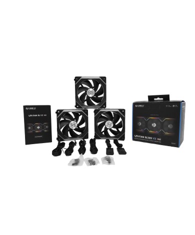 Kit de 3 Ventiladores Lian Li SL120 V2 RGB 120mm - Negro