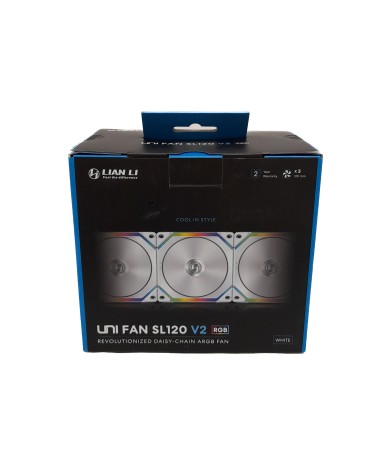 Kit de 3 Ventiladores Lian Li SL120 V2 RGB 120mm - Blanco
